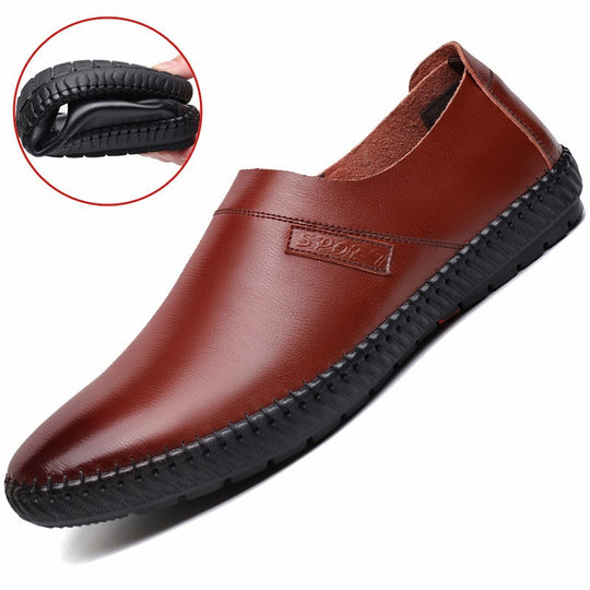 Damen Bequeme Slip-On Freizeitschuhe aus hochwertigem Leder EB