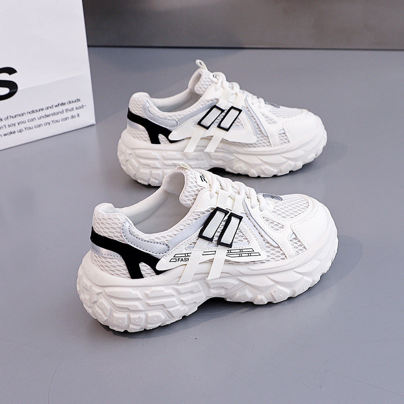 Damen Sportliche Sneakers mit atmungsaktivem Mesh-Obermaterial und stoßdämpfender Sohle EB