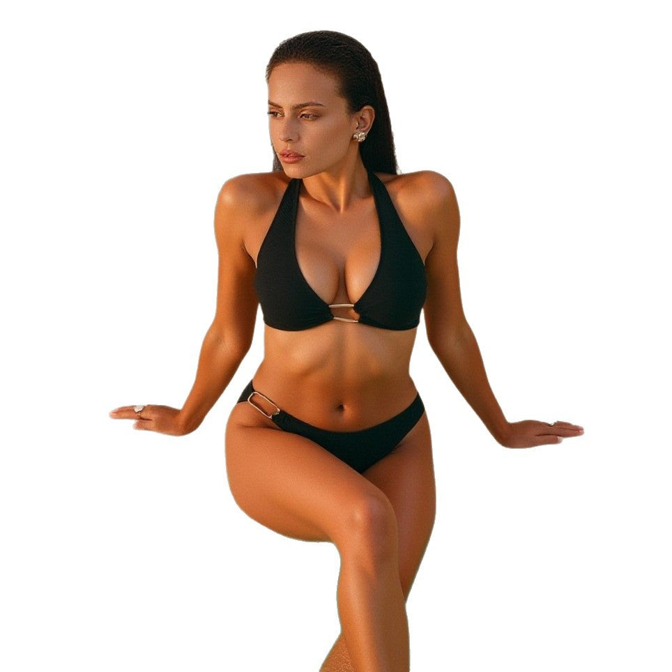Damen Triangel-Bikini mit eleganter Schnallenakzent EB