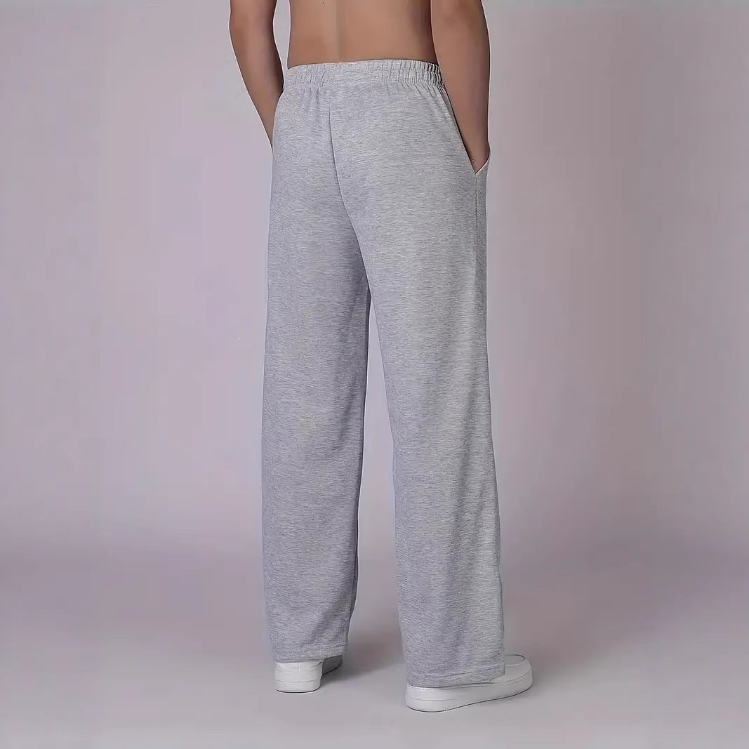 Herren nan Straight‑Leg Sweatpants aus French‑Terry mit elastischem Komfortbund und Kordelzug EB