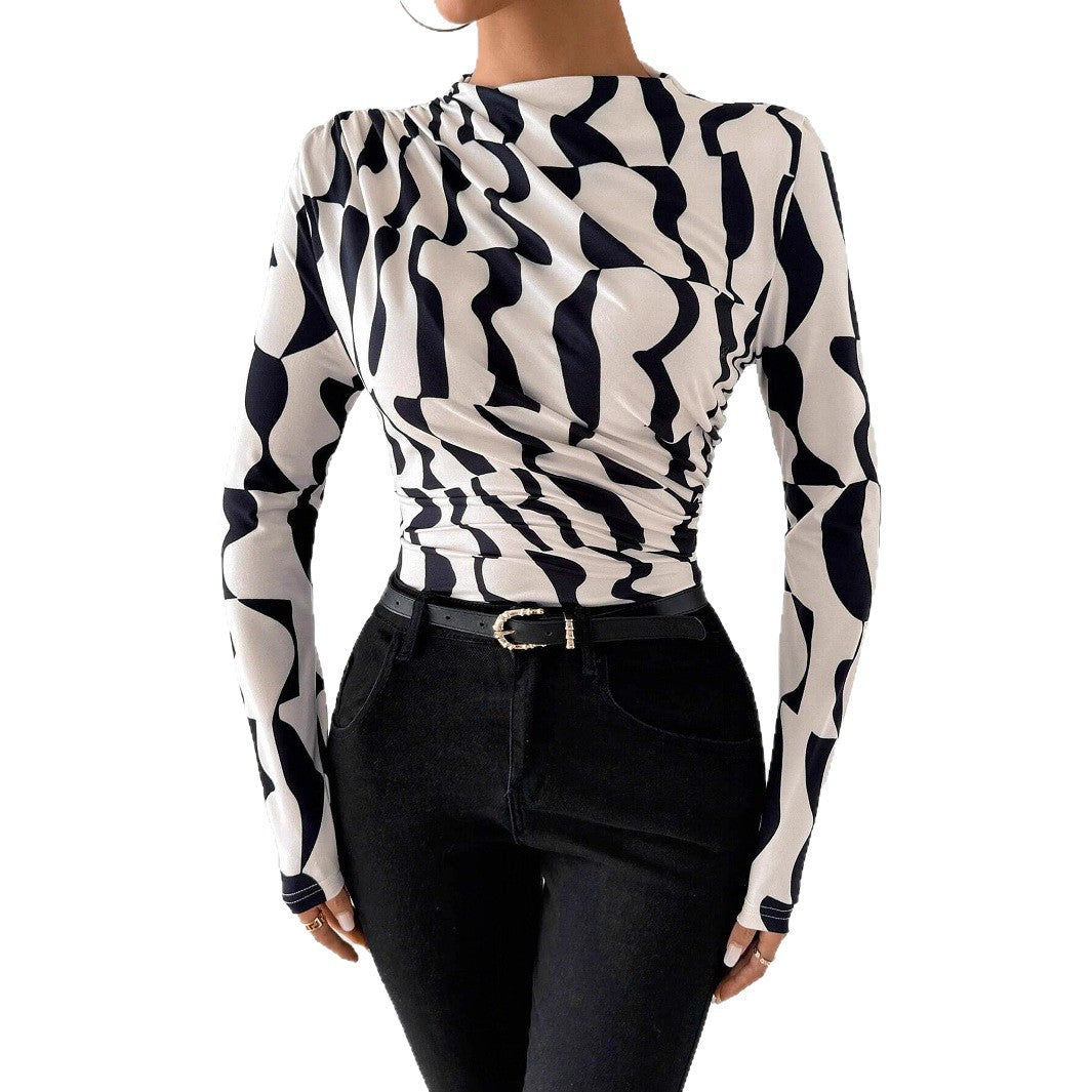 Damen Langarmshirt mit modischem Muster EB