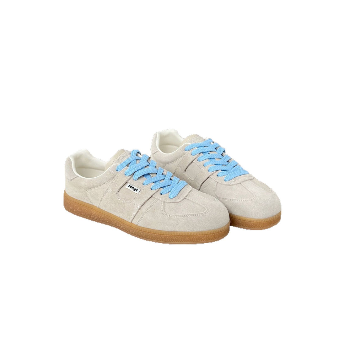Damen Sportliche Sneaker aus weichem Wildleder mit modischem Schnürdesign EB