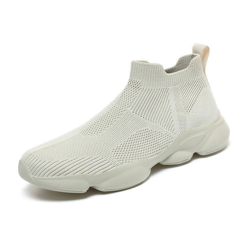 Damen Strick-Sneaker mit elastischem Schaft und rutschfester Sohle EB