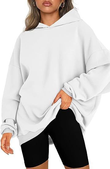 Damen nan Oversize-Kapuzenpullover im Longline-Schnitt mit Raglanärmeln und weichem Innenfutter EB