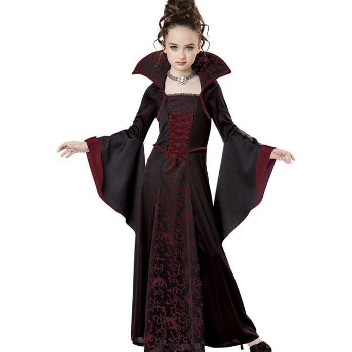 Mädchen Halloween Kostüm im Vampir-Stil mit bunten Akzenten Heidi-Mode