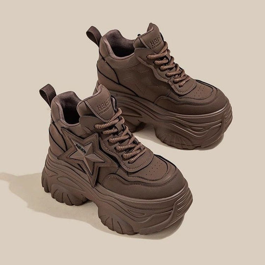 Damen Chunky Sneaker mit modischem Sternen-Design und extragroßer Sohle EB