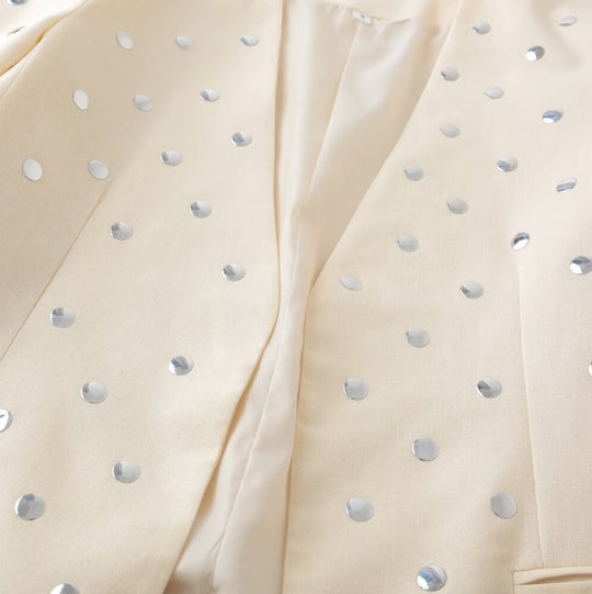 Damen eleganter Blazer mit funkelnden Pailletten und modernem Schnitt EB