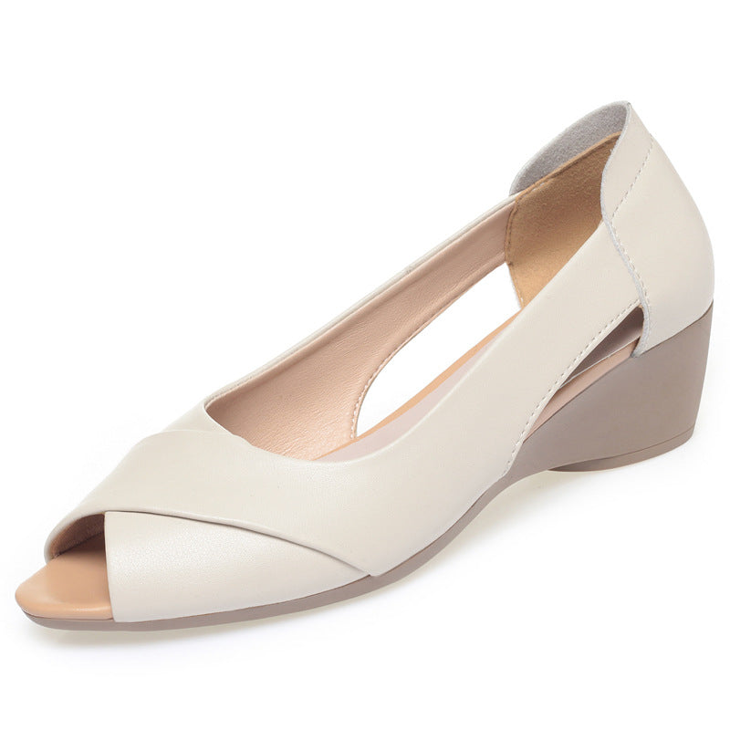 Damen offene Wedgeschuhe mit modischem Schnitt und komfortablem Fußbett EB