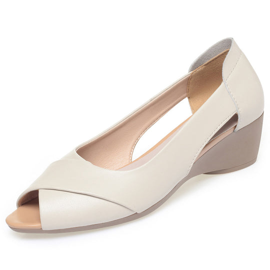 Damen offene Wedgeschuhe mit modischem Schnitt und komfortablem Fußbett EB