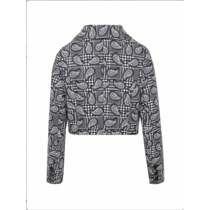 Damen Blazer mit modischem Paisleymuster und tailliertem Schnitt EB
