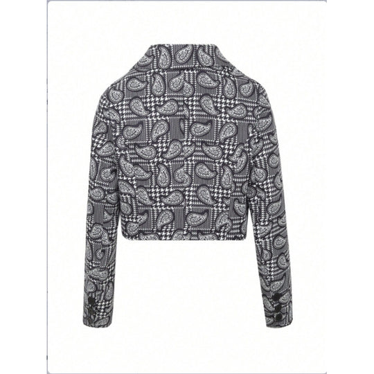 Damen Blazer mit modischem Paisleymuster und tailliertem Schnitt EB
