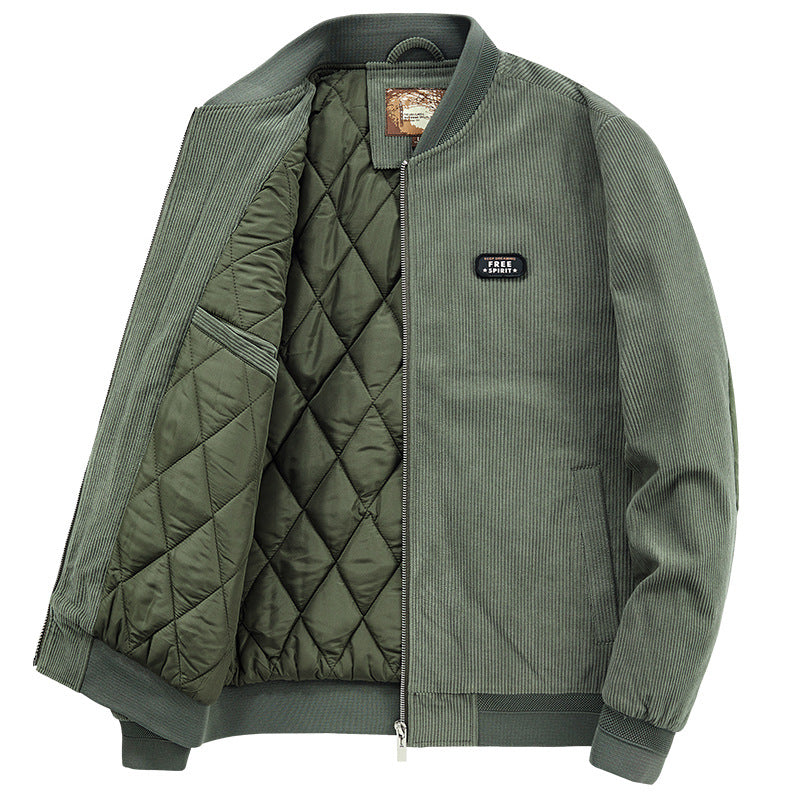 Herren Cord-Blouson mit gesteppter Thermo-Fütterung und Rippbündchen EB