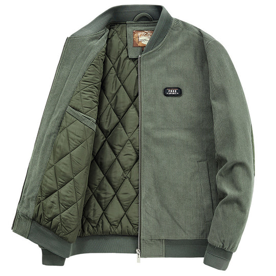 Herren Cord-Blouson mit gesteppter Thermo-Fütterung und Rippbündchen EB