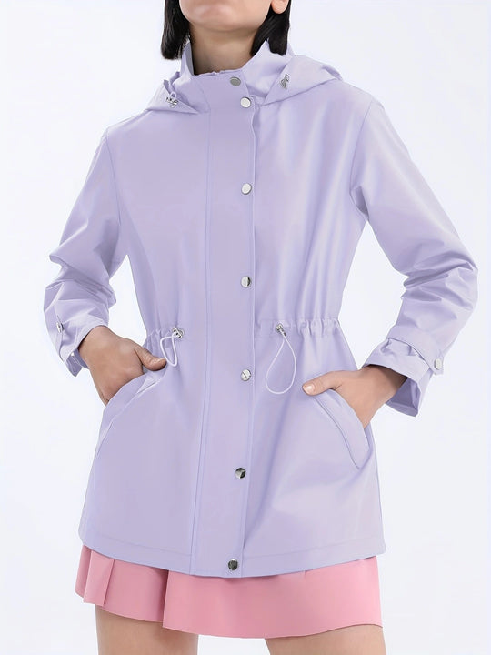 Damen funktionale Übergangsjacke mit verstellbarem Bund und Kapuze EB