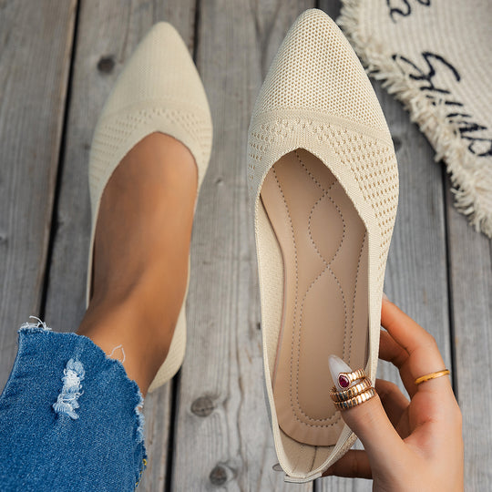 Damen Ballerinas mit kreativem Hahnentrittmuster und flexiblem Fußbett EB