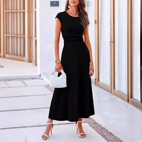Damen Elegantes Maxikleid mit tailliertem Oberteil und fließendem Rock EB