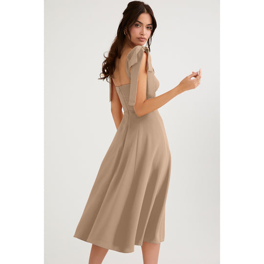 Damen Maxikleid mit verstellbaren Trägern und seitlichem Schlitz EB