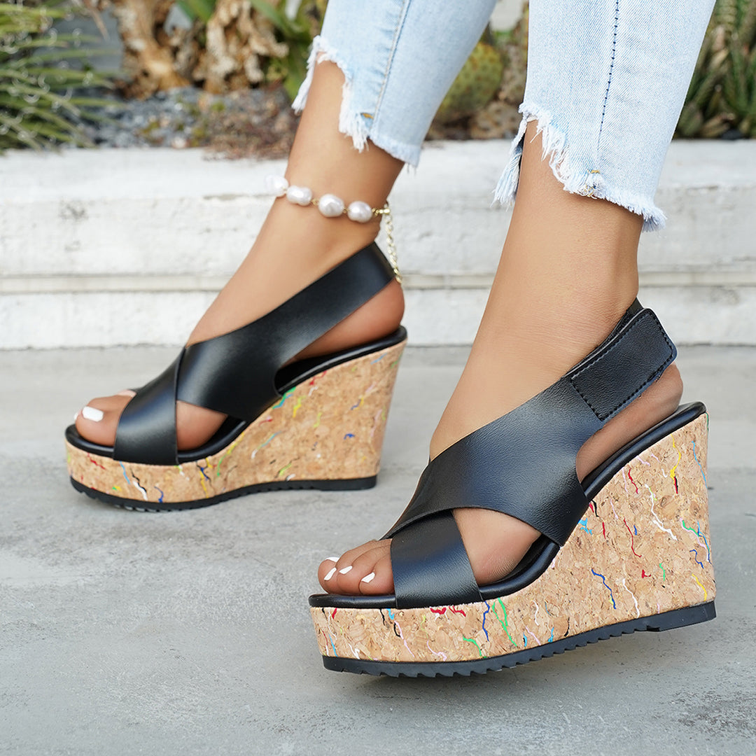 Damen Wedge-Sandalen mit modernem Kork-Design und komfortablem Riemensystem EB