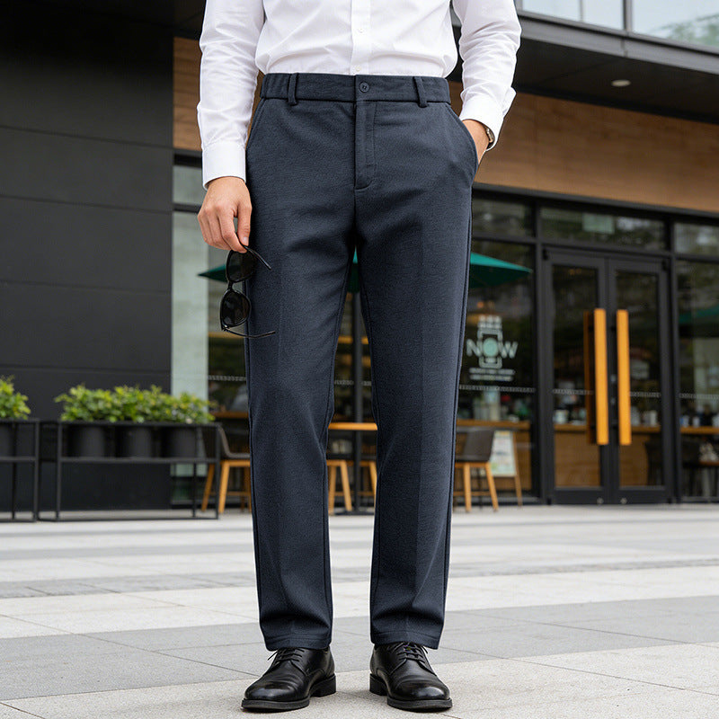 Herren Elegante gerade Tailoring-Hose mit Bügelfalte und feiner Fischgrätstruktur EB