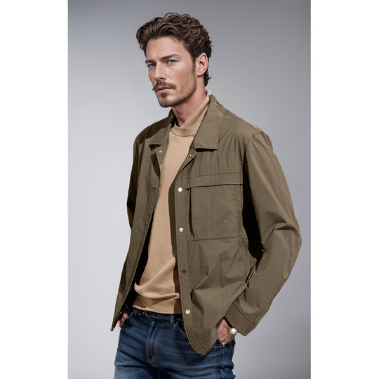 Herren leichte Utility-Jacke mit praktischen Taschen und modernem Design EB