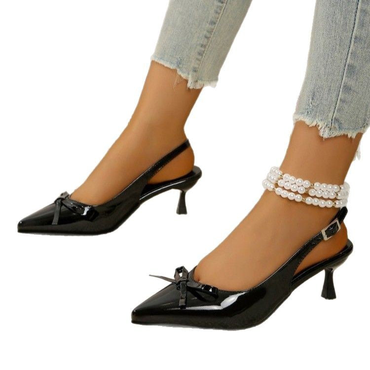 Damen Slingback-Pumps mit eleganter Schleifen-Detail und modischem Absatz EB