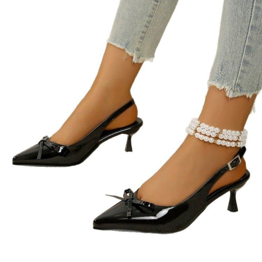 Damen Slingback-Pumps mit eleganter Schleifen-Detail und modischem Absatz EB