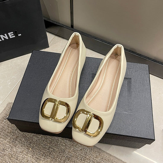 Damen elegante Ballerinas mit modischem Schnallen-Design EB