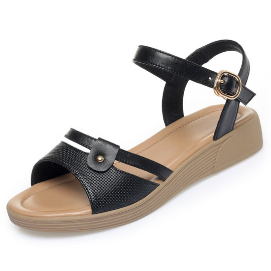 Damen Bequeme Wedgesandaletten mit verstellbarem Riemendesign und rutschfester Sohle EB