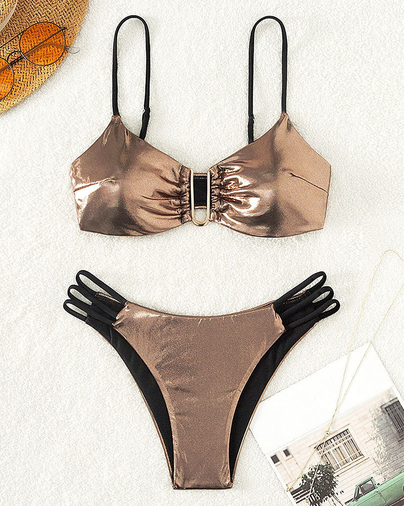 Damen Glamouröser Bikini mit verstellbaren Riemen EB