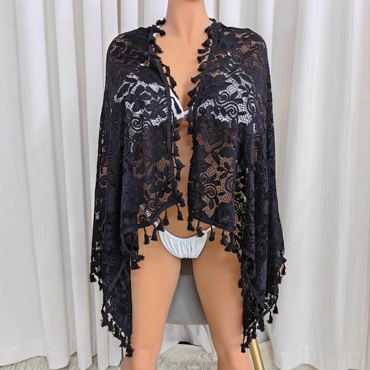 Damen Häkel-Strandsarong mit eleganten Fransen EB
