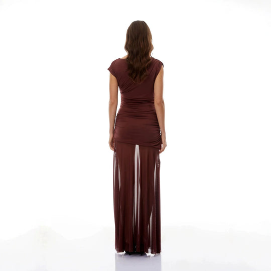 Damen Elegantes Wickelkleid mit Rüschendetails EB
