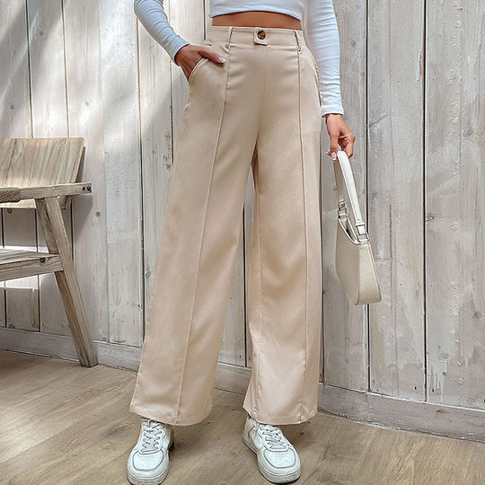 Damen Chino-Hose mit wedelförmigem Schnitt und dekorativem Knopf EB