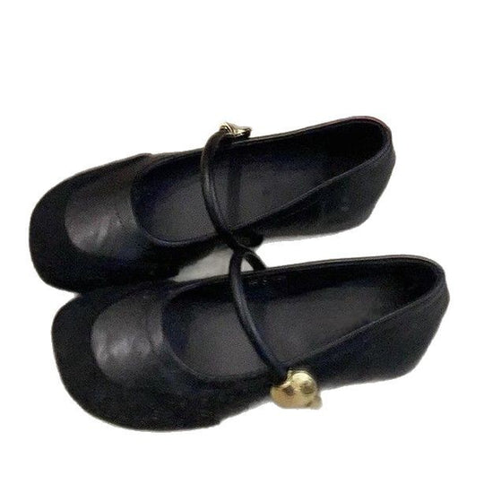Damen elegante Ballerinas mit modischem Riemchen und geschmackvollem Metallic-Detail EB