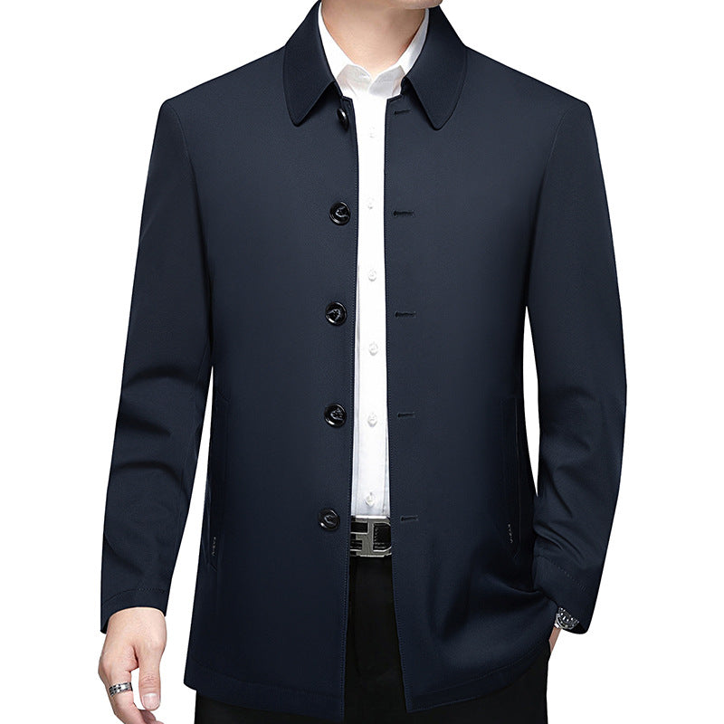 Herren Kurzmantel mit minimalistischer Optik und kariertem Innenfutter EB