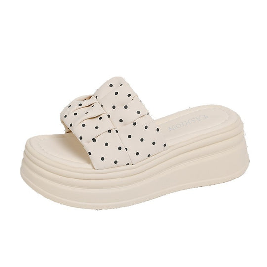 Damen bequeme Plateau-Sandalen mit dekorativem Schleifen-Detail EB