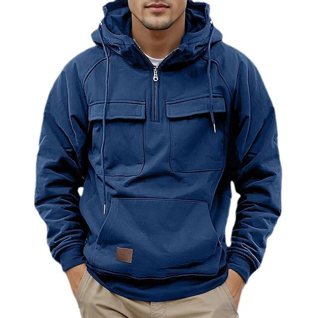 Herren modische Kapuzenjacke mit praktischen Taschen EB