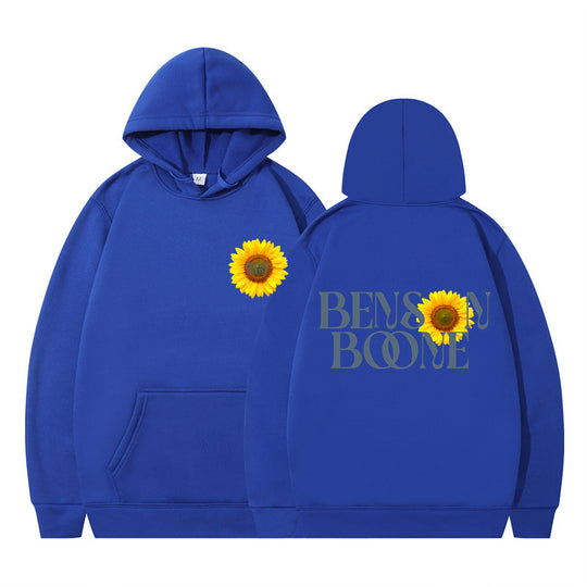 Damen Kapuzenpullover mit einzigartigem Sonnenblumenmotiv und bequemer Passform EB