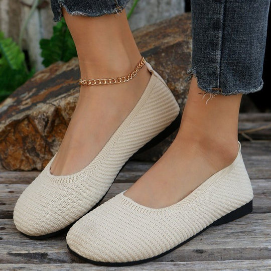 Damen flexible Ballerinas aus atmungsaktivem Strickmaterial EB