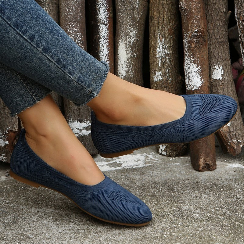 Damen Atmungsaktive Slip-On Ballerinas im minimalistischen Design EB