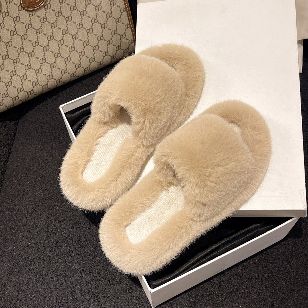 Damen Flauschige Hausschuhe mit luxuriösem Flauschematerial EB