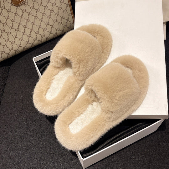 Damen Flauschige Hausschuhe mit luxuriösem Flauschematerial EB
