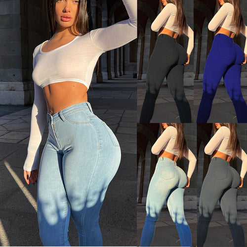 Damen Jeggings im urbanen Stil mit hohem Bund EB