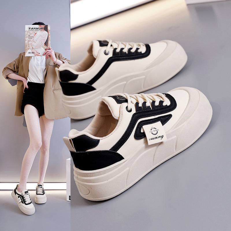 Damen modische Sneakers mit dicker Profilsohle und atmungsaktiver Struktur EB