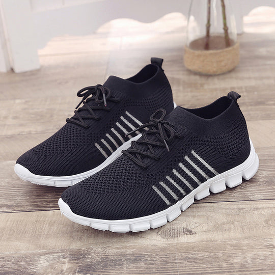 Damen Sportliche Sneaker mit atmungsaktiver Netzstruktur und rutschfester Sohle EB