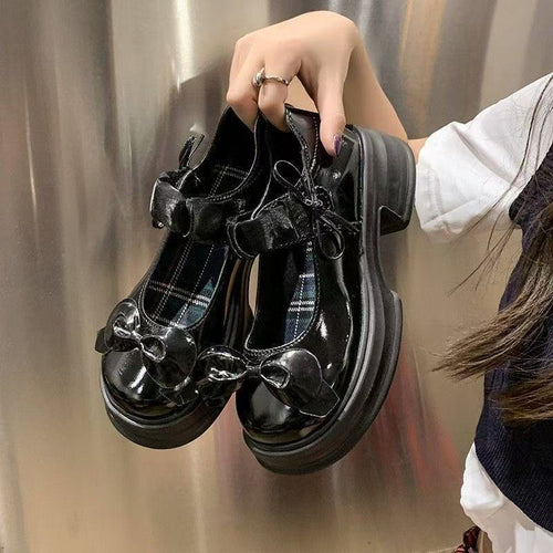 Damen Komfortable Schnürschuhe mit modischen Schleifen und robustem Profil EB
