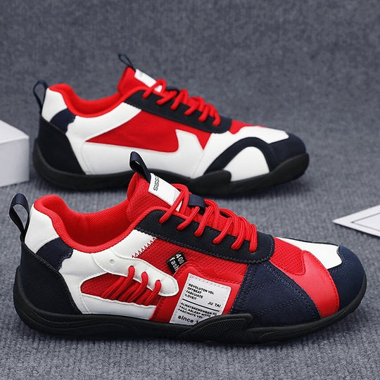 Herren sportiver Retro-Mesh-Ledermix Sneaker mit verstärkter Zehenkappe und griffiger Trailsohle EB
