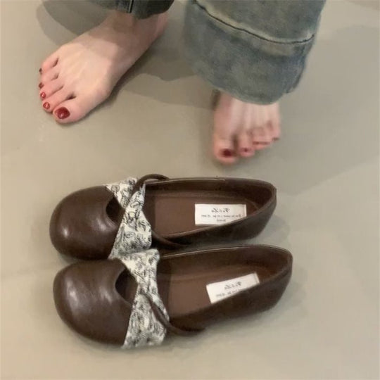 Damen Ballerinas mit floralem Riemendesign und komfortablem Fußbett EB
