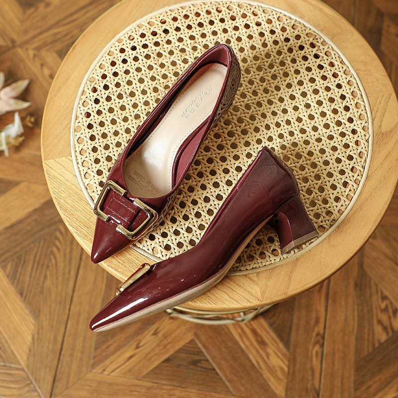Damen elegante Stilettopumps mit modischem Schnallenakzent EB