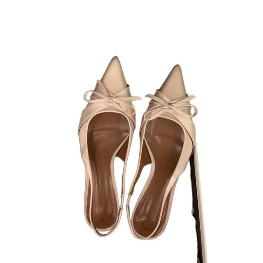 Damen Slingback-Pumps mit dekorativer Schleife und hochwertiger Velours-Oberfläche EB
