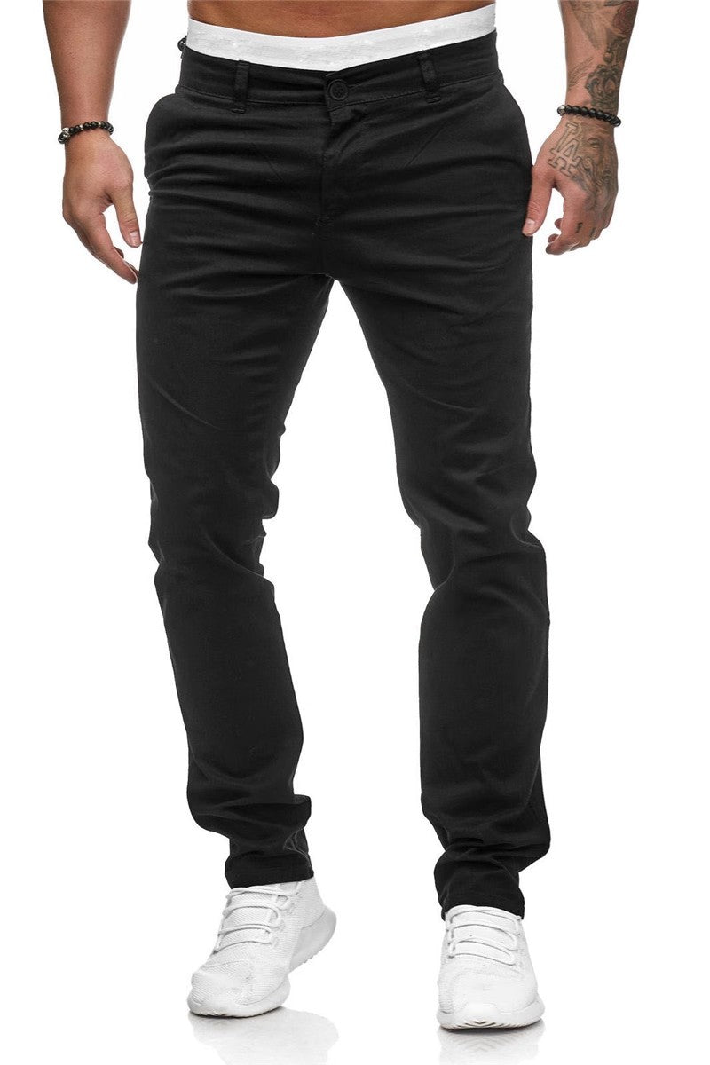 Herren Slim-Fit Chinohosen mit elastischem Bund und praktischen Taschen EB